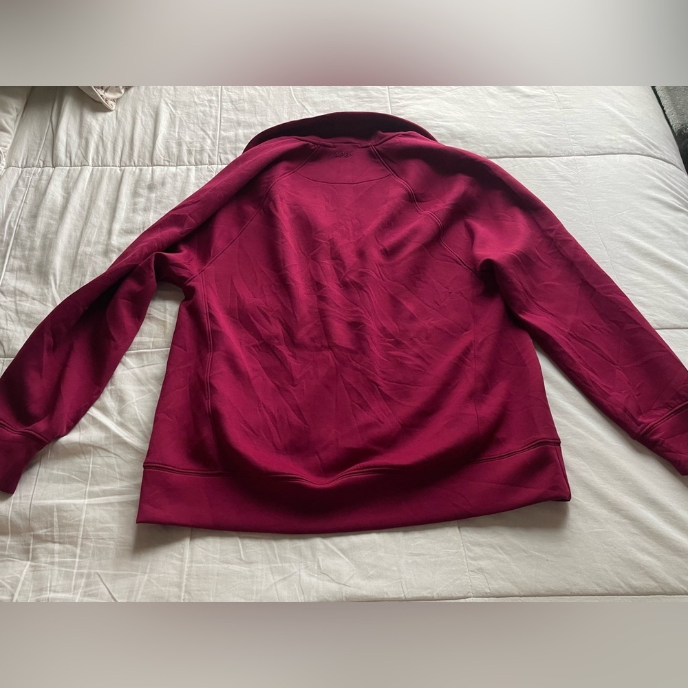Abercrombie YPB NeoKNIT MAX Half Zip Jacket Maroon Small Oversized Athleisure - Picture 5 of 10